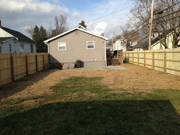 Privacy fence and concrete patio in Lancaster